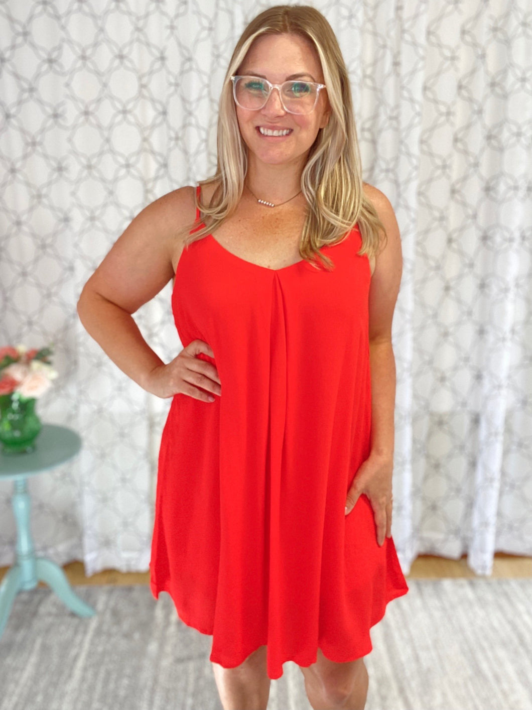 Strapped In for Summer Dress in Red