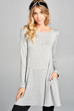 Load image into Gallery viewer, Take It Easy Tunic Dress in Gray Regular
