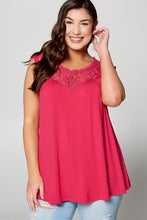 Load image into Gallery viewer, Be My Sweetheart Lace Trim Tunic In Fuschia
