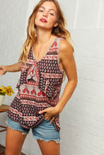 Load image into Gallery viewer, Black Boho V neck Ruffle Baby doll Tank Top
