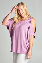 Load image into Gallery viewer, Lovely Lavender Cold Shoulder Top
