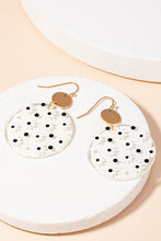 Load image into Gallery viewer, Flower Power Black Speckled Disc Earrings
