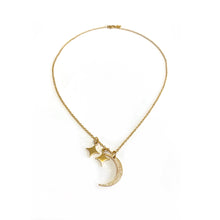 Load image into Gallery viewer, My Crescent Moon &amp; Star Necklace in Gold
