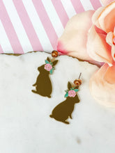 Load image into Gallery viewer, PREORDER: Chocolate Easter Bunny Post Dangle Earrings
