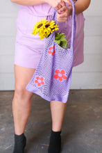 Load image into Gallery viewer, Lavender Crochet Tote Hobo Bag

