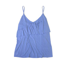 Load image into Gallery viewer, The Feminine Ruffle Tank in Denim
