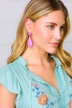 Load image into Gallery viewer, Lilac Geo Resin Stone Drop Earrings
