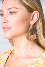 Load image into Gallery viewer, Coffee Boho Brass Tassel Drop Earrings
