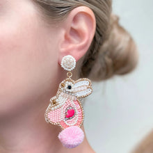 Load image into Gallery viewer, PREORDERL Bunny Seed Bead Statement Earrings
