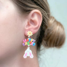 Load image into Gallery viewer, PREORDER: Happy Easter Bunny Tail Dangle Earrings
