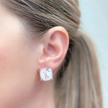 Load image into Gallery viewer, PREORDER: Bunny Printed Glass Stud Earrings
