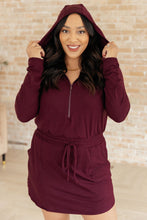 Load image into Gallery viewer, Getting Out Long Sleeve Hoodie Romper in Maroon
