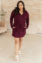 Load image into Gallery viewer, Getting Out Long Sleeve Hoodie Romper in Maroon
