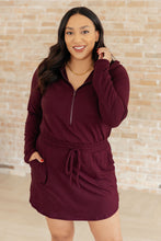 Load image into Gallery viewer, Getting Out Long Sleeve Hoodie Romper in Maroon
