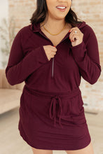 Load image into Gallery viewer, Getting Out Long Sleeve Hoodie Romper in Maroon
