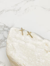 Load image into Gallery viewer, PREORDER: Cross Stud Earrings
