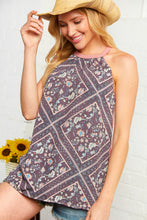 Load image into Gallery viewer, Peach Boho Tribal Print Halter Neck Tank
