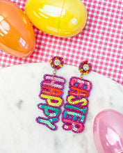 Load image into Gallery viewer, PREORDER: Happy Easter Sequin Dangle Earrings
