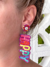 Load image into Gallery viewer, PREORDER: Happy Easter Sequin Dangle Earrings
