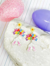 Load image into Gallery viewer, PREORDER: Happy Easter Bunny Tail Dangle Earrings
