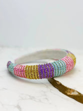 Load image into Gallery viewer, PREORDER: Pastel Stripe Padded Rhinestone Headband
