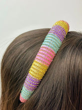 Load image into Gallery viewer, PREORDER: Pastel Stripe Padded Rhinestone Headband
