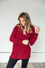 Load image into Gallery viewer, Let&#39;s Cuddle Popcorn Sweater- Burgundy
