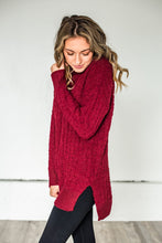 Load image into Gallery viewer, Let&#39;s Cuddle Popcorn Sweater- Burgundy
