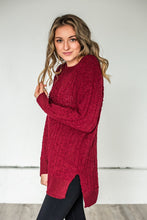 Load image into Gallery viewer, Let&#39;s Cuddle Popcorn Sweater- Burgundy
