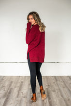 Load image into Gallery viewer, Let&#39;s Cuddle Popcorn Sweater- Burgundy
