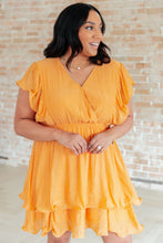 Load image into Gallery viewer, Stuck in My Head Tiered Dress in Orange
