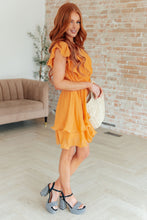 Load image into Gallery viewer, Stuck in My Head Tiered Dress in Orange
