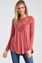 Load image into Gallery viewer, V-Neck Knit Top w/ Lace Detailing (S-XL)

