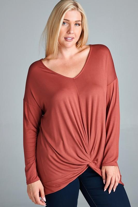 Made for Marsala Knot Top
