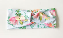 Load image into Gallery viewer, Button headband - aqua floral
