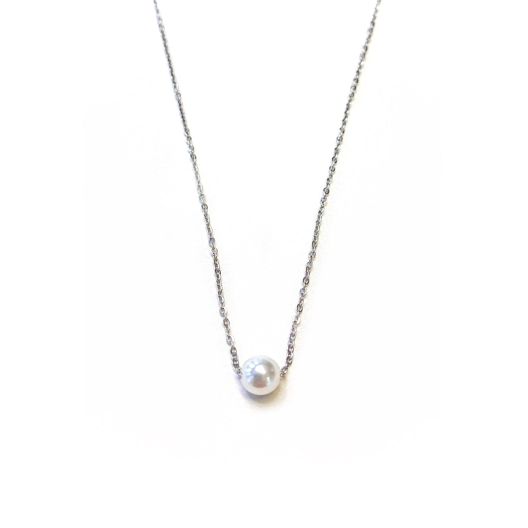 Simply Classy Silver Pearl Necklace