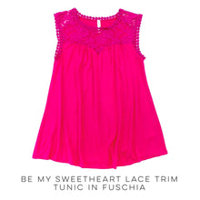 Load image into Gallery viewer, Be My Sweetheart Lace Trim Tunic In Fuschia
