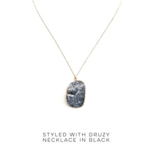 Load image into Gallery viewer, Styled With Druzy Necklace in Black
