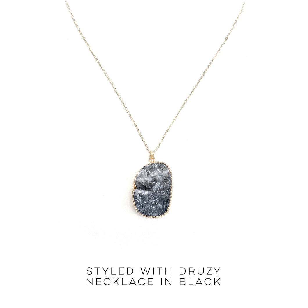 Styled With Druzy Necklace in Black