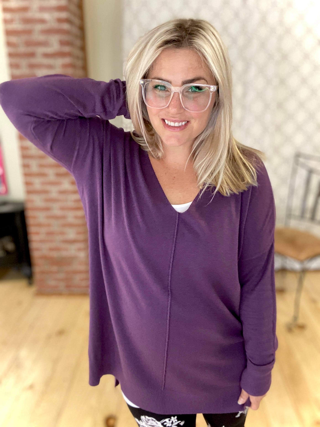 My Comfy & Cozy Sweater in Eggplant