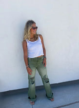 Load image into Gallery viewer, PREORDER: Blakeley Distressed Jeans In Olive and Camel
