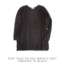 Load image into Gallery viewer, Stay True to You Waffle Knit Sweater in Black
