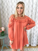 Load image into Gallery viewer, Deep in Love Dress in Salmon
