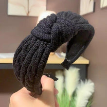 Load image into Gallery viewer, Knotted Up Black Wool Headband
