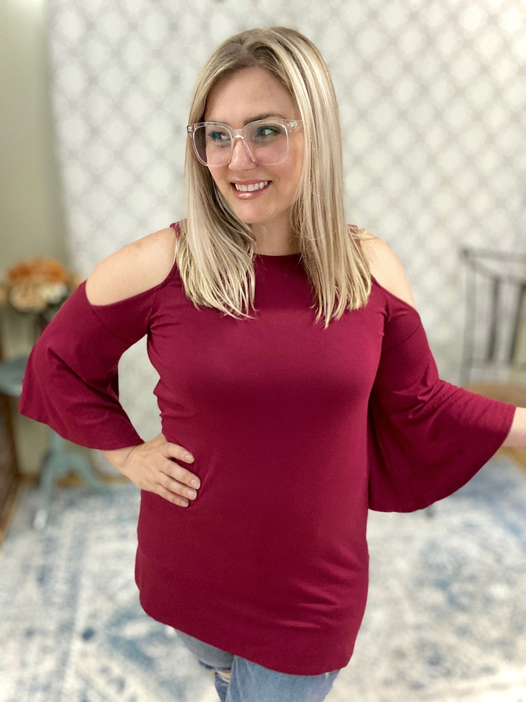 Southern Belle Top in Burgundy