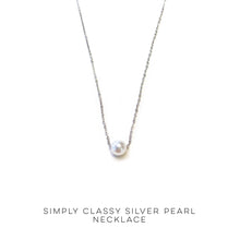 Load image into Gallery viewer, Simply Classy Silver Pearl Necklace
