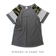 Load image into Gallery viewer, Striped in Camo Top
