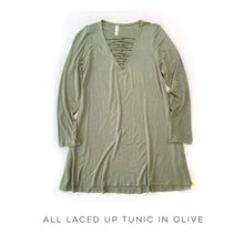 Load image into Gallery viewer, All Laced Up Top in Olive Tunic
