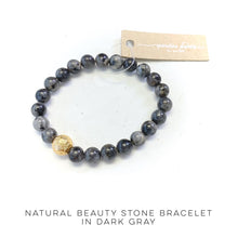 Load image into Gallery viewer, Natural Beauty Stone Bracelet in Dark Gray
