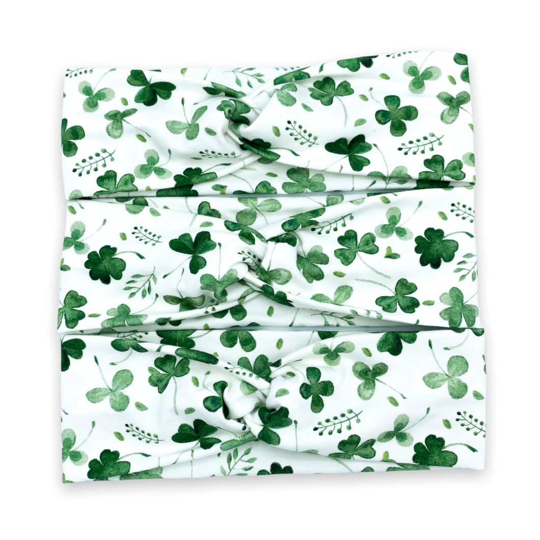 White Shamrock Headband